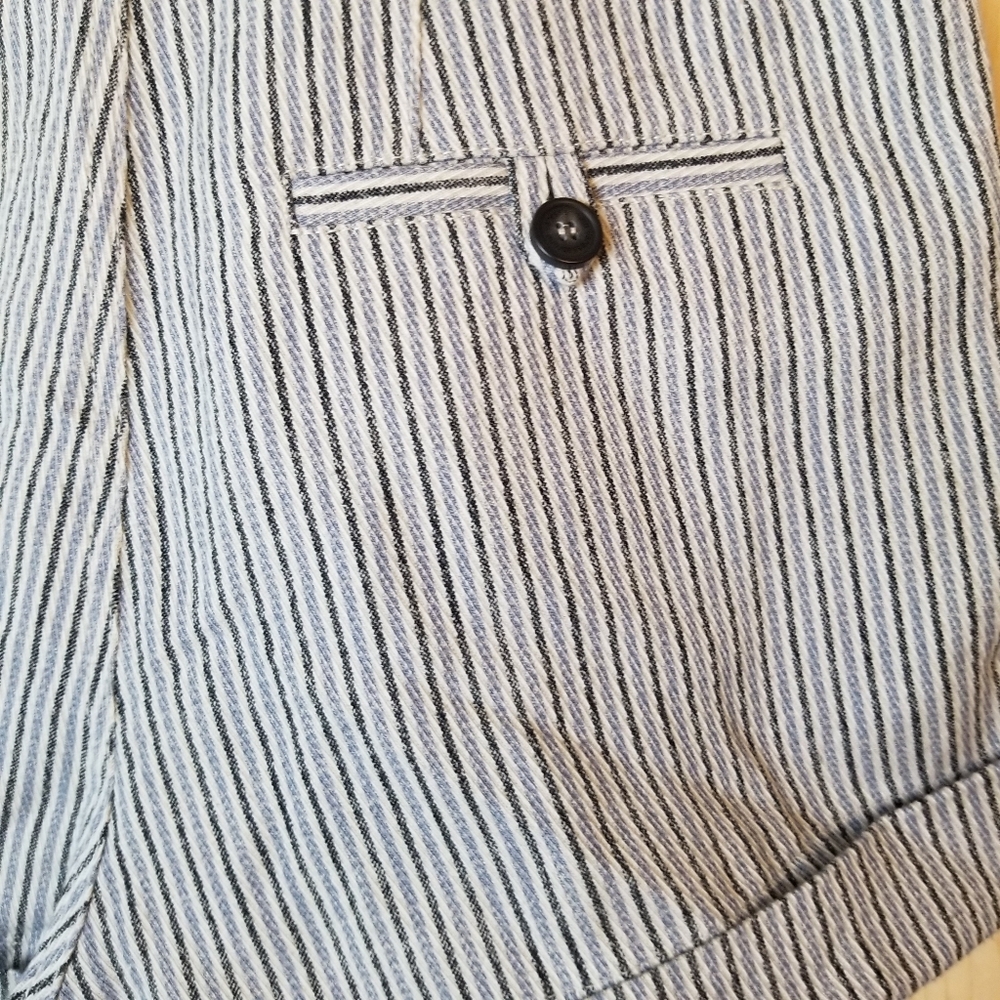 Vanessa Bruno Tobby Safari Inspired Cotton Linen Blend Striped Shorts - Picture 7 of 14